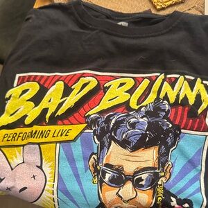 WWE Bad Bunny Graphic Tee - Black and Yellow